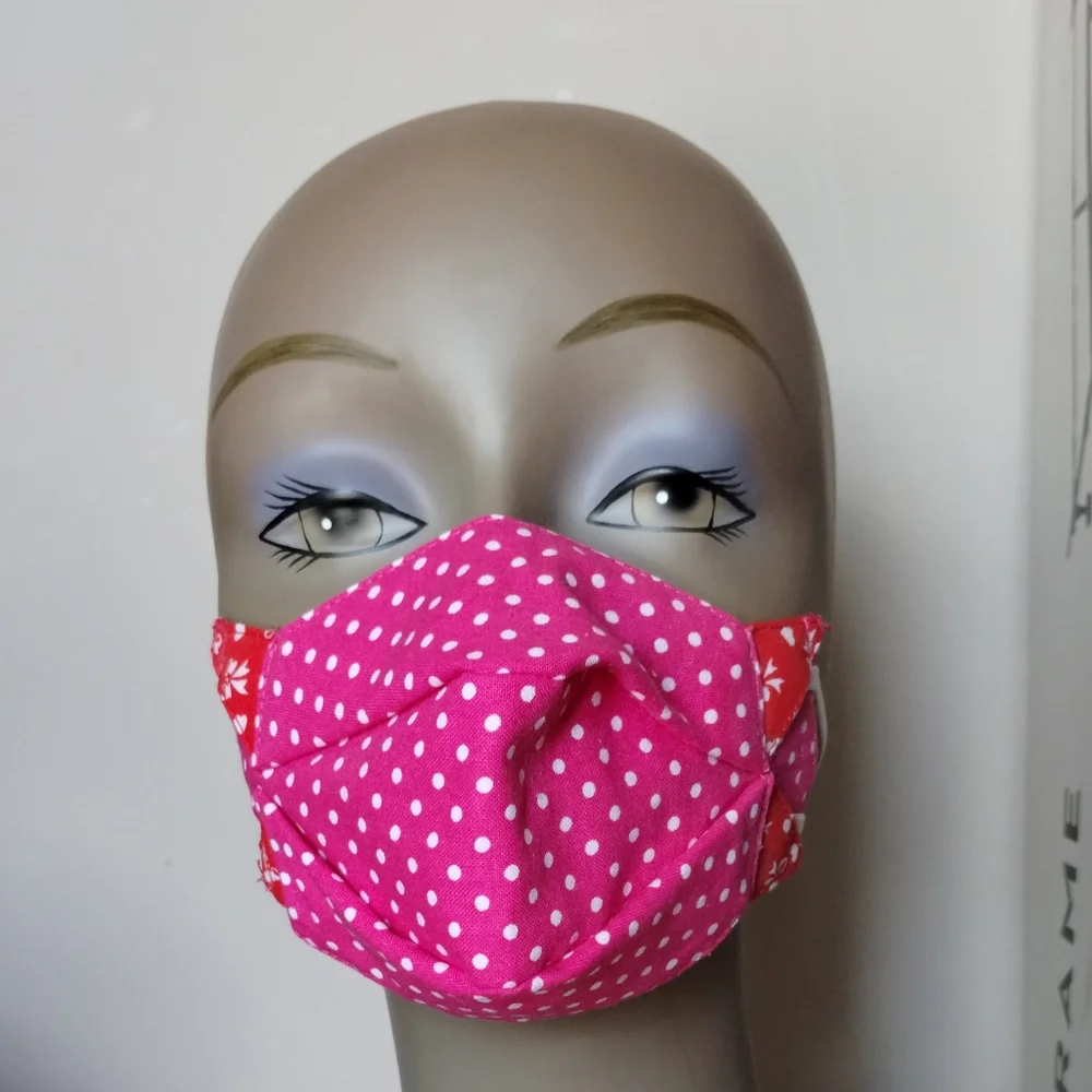 Anti Fog Hearts/Ribbon/Bows Theme Reversible 2ply Cotton Small Children Mask